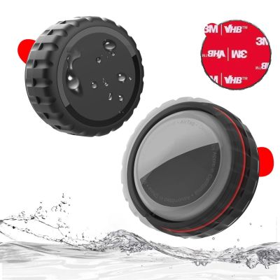 4. Etui na Apple AirTag zakręcane, wodoodporne, samoprzylepne - czarne - 4 sztuki