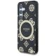 2. Etui Guess 4G Background Gold Electroplated Peony Pattern MagSafe do Samsung Galaxy S25 czarny