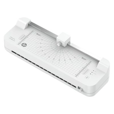 8. HP Laminator ONELAM COMBO A3, na zimno/gorąco, zintegrowany trymer, zaokrąglacz rogów, prędkość 40cm/min + 15 folii: 3xA4, 4xA5, 4xA6, 4xB-CARD, biały