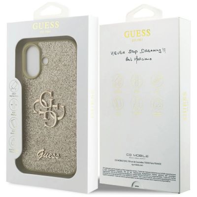 8. Etui Guess Fixed Glitter Big 4G na iPhone 17 - złote