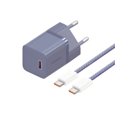 6. Ładowarka sieciowa Baseus GaN5 30W USB-C EU z fioletowym kablem Baseus Dynamic 3 USB-C 100W 1m - fioletowa