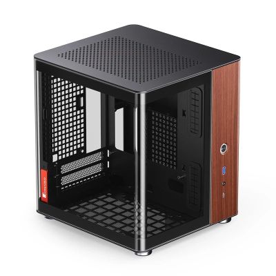 31. Obudowa PC Jonsbo TK-0, Mini-Tower, Mini-ITX, Tempered Glass, Holz - schwarz