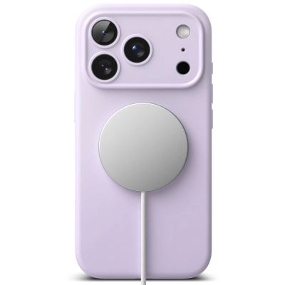 5. Etui Ringke Silicone Magnetic MagSafe na iPhone 17 Pro - fioletowe