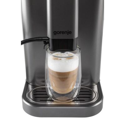 11. Gorenje Ekspres do kawy GFACM20S Ciśnienie pompy 20 bar, Odłączany spieniacz do mleka, Automatyczny, 1350 W, Stal nierdzewna