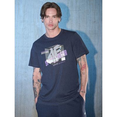 5. T-shirt regular z nadrukiem męski 4F 4FRSS26TTSHM3657-31S