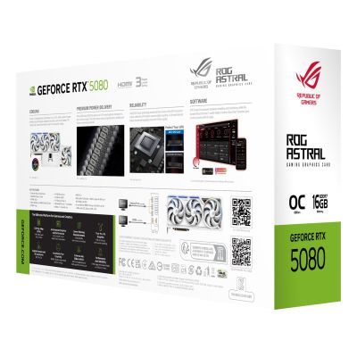 31. ASUS ROG Astral - -RTX5080-O16G-WHITE NVIDIA GeForce RTX 5080 16 GB GDDR7