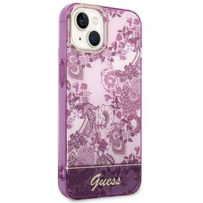 4. Etui Guess Porcelain Collection na iPhone 14 Plus - fuksjowe