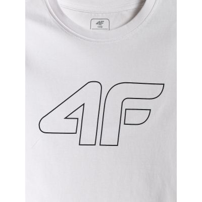 8. T-shirt regular z nadrukiem chłopięcy 4F 4FJRSS26TTSHM3599-10S