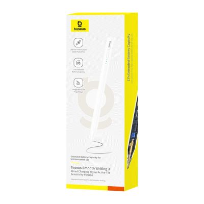 11. Rysik aktywny Baseus Smooth Writing 3 ładowany przewodowo stylus (wersja z wykrywaniem kąta pisania) do iPada - biały
