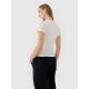 3. T-shirt slim z prążkowanej dzianiny damski 4F 4FWSS25TTSHF1968-11S