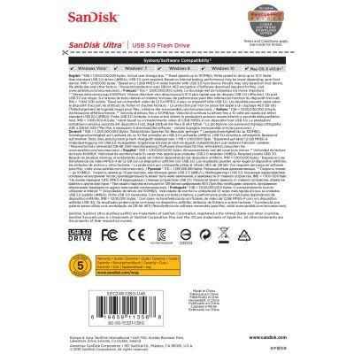 14. Pendrive SanDisk CRUZER SDCZ48-128G-U46 (128GB; USB 3.0; kolor czarny)
