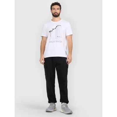 3. T-shirt regular z nadrukiem męski 4F 4FRAW25TTSHM3845-10S