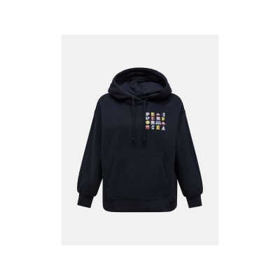 Bluza damska PEAK PERFORMANCE W Terry Graphic Hood kolor czarny