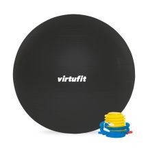VIRTUFIT PIŁKA GIMNASTYCZNA ANTI-BURST PRO Z POMPKĄ SZARA 65 CM