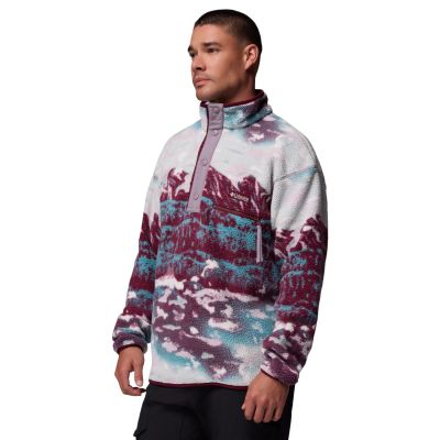 2. Columbia Helvetia II Printed Half Snap Fleece 2098461624 Bordowe L