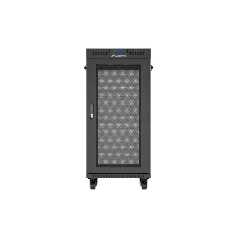 6. LANBERG SZAFA INSTALACYJNA RACK STOJĄCA 19" 24U 600X600 CZARNA DRZWI PERFOROWANE LCD (FLAT PACK) V2