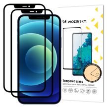 Wozinsky zestaw 2x super wytrzymałe szkło hartowane Full Glue na cały ekran z ramką Case Friendly iPhone 12 Pro / iPhone 12 czarny