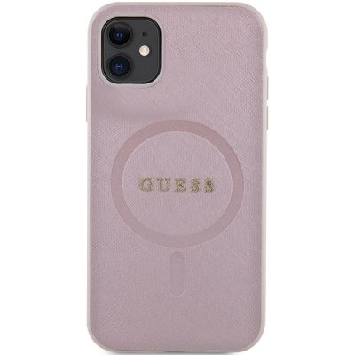 3. Etui Guess Saffiano MagSafe na iPhone 11 / Xr - różowe