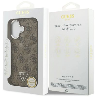 8. Etui Guess 4G Triangle Logo MagSafe na iPhone 17 - brązowe