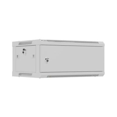 6. LANBERG SZAFA INSTALACYJNA RACK WISZĄCA 19" 4U 600X450 SZARA DRZWI METALOWE (FLAT PACK)