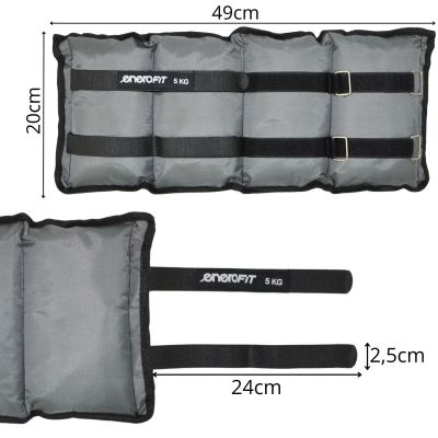 8. OBCIĄŻENIE NA PRZEGUBY SZARE 10KG (2x5KG) ENERO FIT