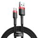 Baseus Cafule Cable wytrzymały nylonowy kabel przewód USB / USB-C QC3.0 2A 3M czarno-czerwony (CATKLF-U91)