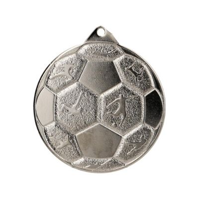 6. MEDAL STALOWY PIŁKA NOZNA FI 50 MMC8850/S - SREBRNY