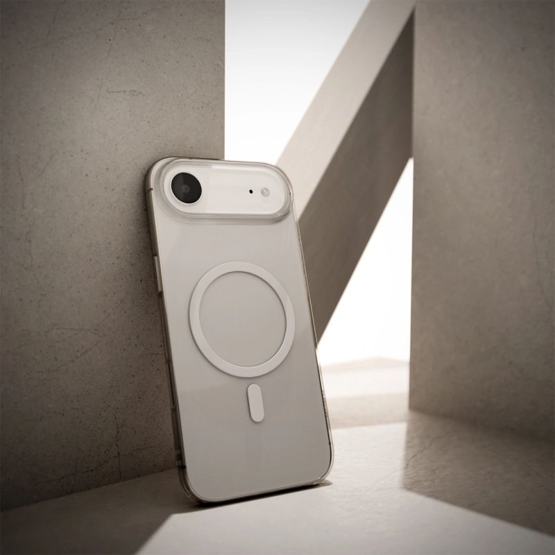 10. Etui Puro Lite Mag TPU+PC kompatybilne z MagSafe na iPhone 17 Air - przezroczyste z białym pierścieniem