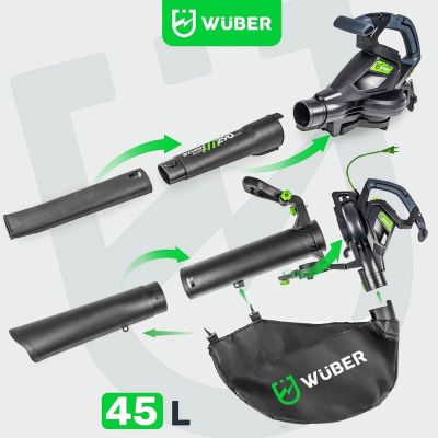 15. Elektryczna dmuchawa do liści 3000W z rozdrabniaczem 15:1 W43422 WUBER