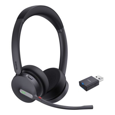 Yealink WH64 Hybrid Dual Teams Zestaw słuchawkowy Bezprzewodowy Opaska na głowę Biuro/centrum telefoniczne Micro-USB Bluetooth Czarny