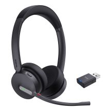 Yealink WH64 Hybrid Dual Teams Zestaw słuchawkowy Bezprzewodowy Opaska na głowę Biuro/centrum telefoniczne Micro-USB Bluetooth Czarny