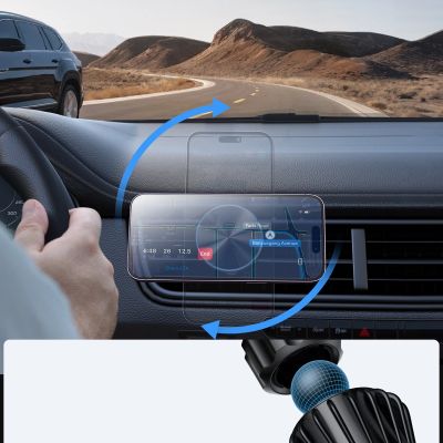 11. Joyroom magnetyczny uchwyt samochodowy bezprzewodowa ładowarka 15W na kratkę wentylacyjną nawiew czarna (JR-ZS240 Pro)
