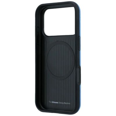 7. Etui BMW M Tire Track Metal Logo MagSafe na iPhone 18 Pro Max / 17 Pro Max - niebieskie
