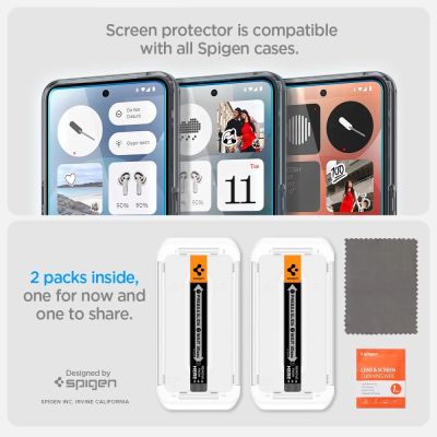 13. Szkło hartowane Spigen Glas.TR EZ Fit 2-pack na Nothing Phone 3 - przezroczyste