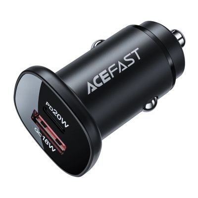 12. Acefast ładowarka samochodowa 38W USB Typ C / USB, PPS, Power Delivery, Quick Charge 3.0, AFC, FCP czarny (B1 black)