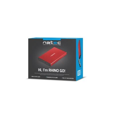 6. Obudowa NATEC Rhino Go NKZ-1279 (2.5"; USB 3.0; Aluminium; kolor czerwony)