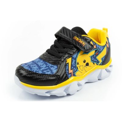 3. Leomil buty sportowe dziecięce sneakersy Pokemon lekkie na rzep LED czarne żółte