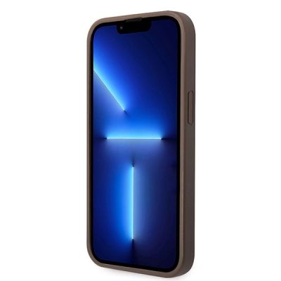 5. Etui Guess 4G Big Metal Logo do iPhone 15 - brązowe