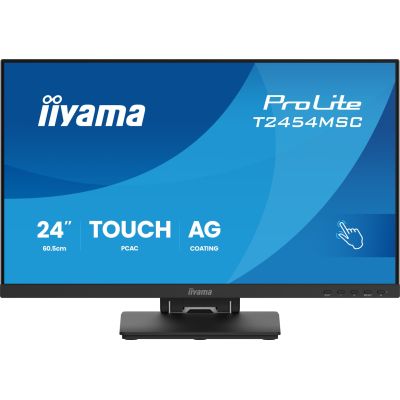2. monitor dotykowy iiyama ProLite 24" IPS z technologią InCell PCAP (10pkt), z powłoką antyrefleksyjną oraz elastyczną podstawą