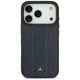 3. Etui Mercedes Leather Laurel Leaves Stripes MagSafe na iPhone 17 Pro - niebieskie