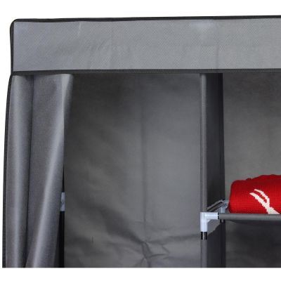 16. SZAFA TEKSTYLNA GARDEROBA 168x45x172CM CIEMNOSZARA 45238