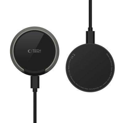 4. Ładowarka Tech-Protect QI15W-A33 indukcyjna z MagSafe i podstawką z kablem USB-A / USB-C - czarna