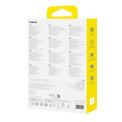 5. Powerbank Baseus Airpow Lite 10000mAh 15W z kablem Baseus Simple USB-A - USB-C 30cm - biały