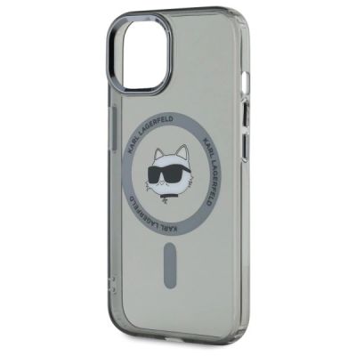 6. Karl Lagerfeld KLHMP15SHLSCHK iPhone 15   6.1" czarny/black hardcase IML Metal Choupette Head MagSafe