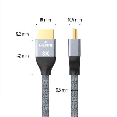 17. Wozinsky kabel HDMI 2.1 8K 60 Hz 48 Gbps / 4K 120 Hz / 2K 144 Hz 2 m srebrny (WHDMI-20)