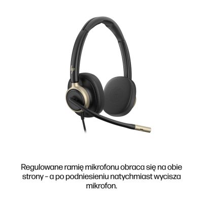 139. Słuchawki przewodowe HP Poly Mission 825 Stereo USB Wired Headset