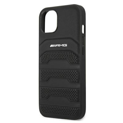 6. Etui AMG Leather Debossed Lines na iPhone 13 mini - czarne