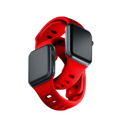 2. Pasek silikonowy 3mk Silicone Watch Strap for Apple Watch 42 / 44 / 45 / 49 mm - czerwony