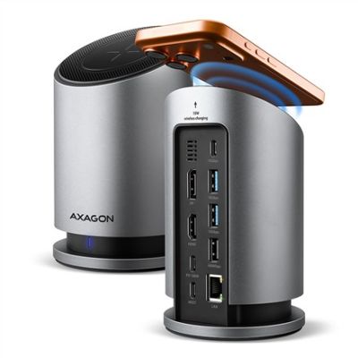 12. Axagon HMC-WL9 stacja dokująca Przewodowa USB 3.2 Gen 2 (3.1 Gen 2) Type-C Szary