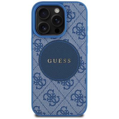 3. Etui Guess 4G Circle Classic Logo MagSafe na iPhone 16 Pro - niebieskie